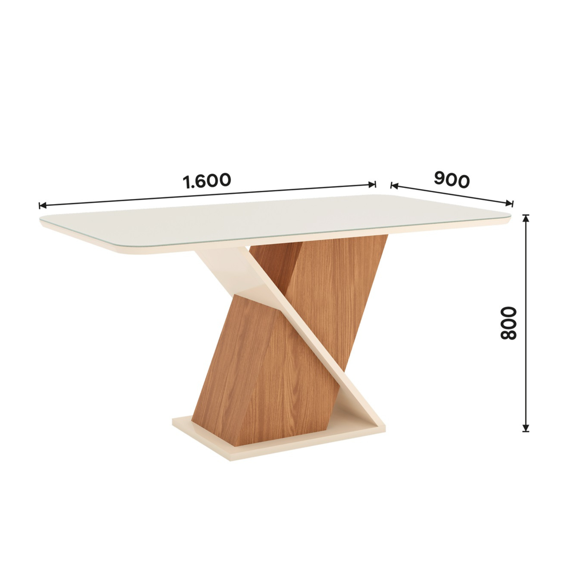 MESA COMEDOR HOME MOBILI 1,60CMS SOLUS CUB. VIDRIO - 3
