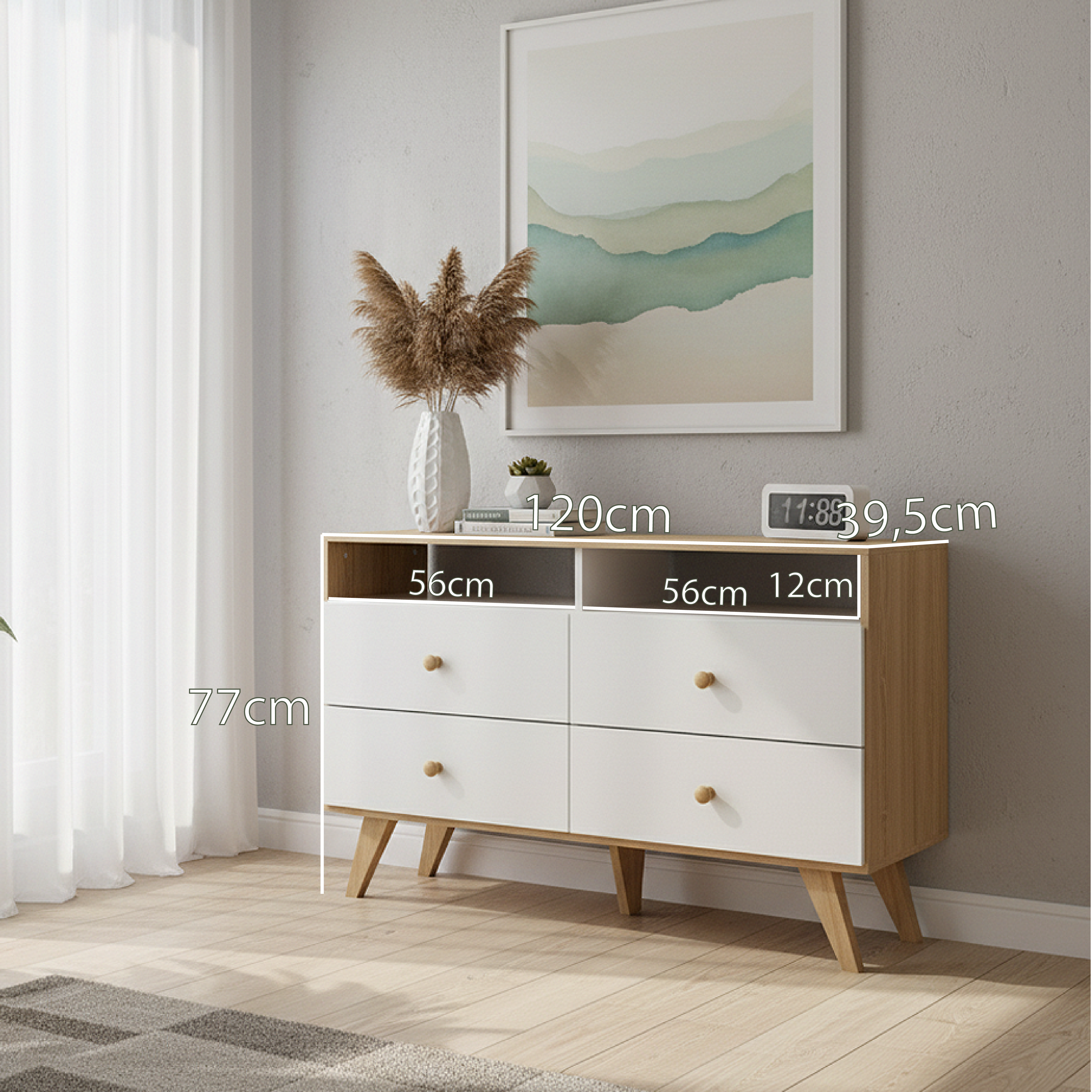 COMODA 4 CAJONES HOME MOBILI ALPES - 7