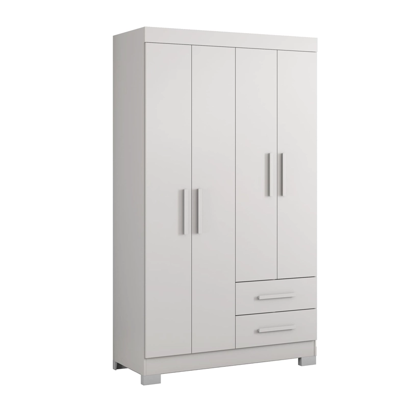 CLOSET 4 PUERTAS 2 CAJONES BALLINA BLANCO/ROSADO - 1