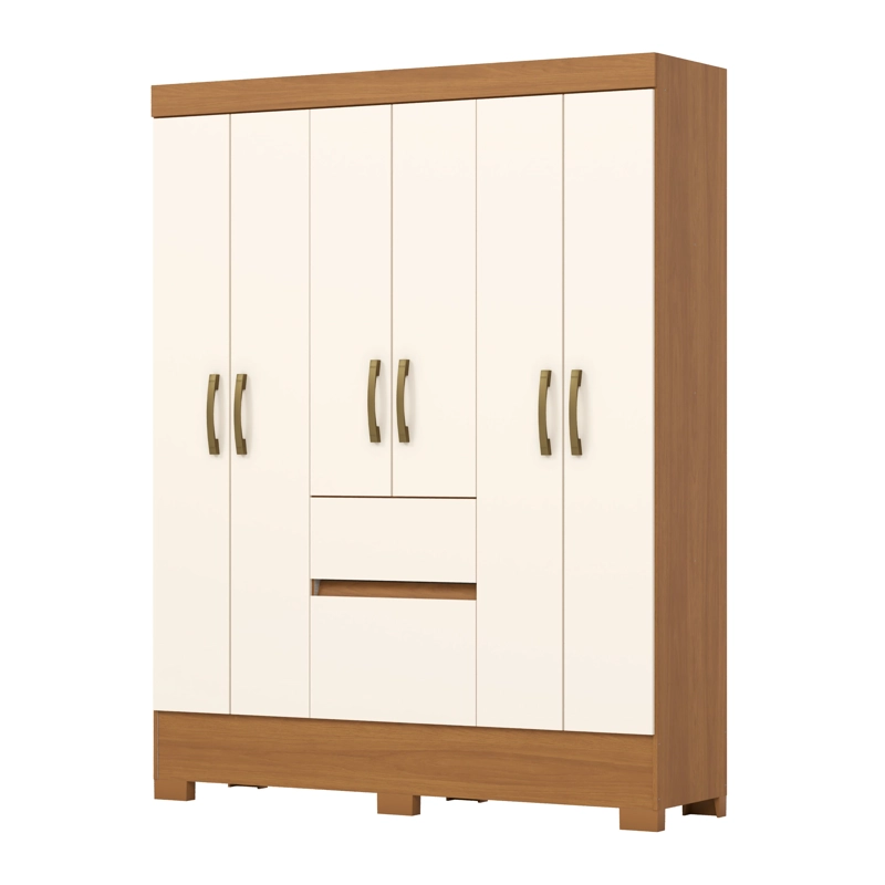 CLOSET 6 PUERTAS 2 CAJONES MONDAI CAFE /OFF WHITE - 1