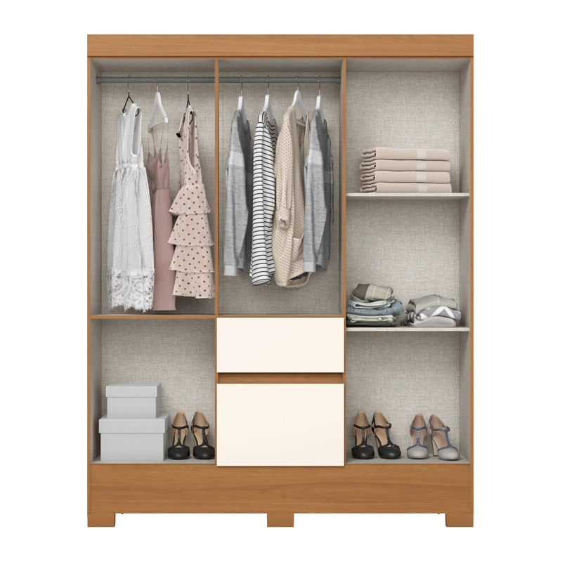 CLOSET 6 PUERTAS 2 CAJONES MONDAI CAFE /OFF WHITE - 3