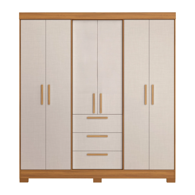 CLOSET 6 PUERTAS 3 CAJONES GALWAY CAFE /OFF WHITE - 4