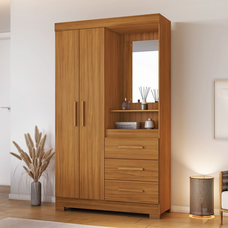 CLOSET 2 PUERTAS 3 CAJONES CON ESPEJO NOAH CAFE - 1