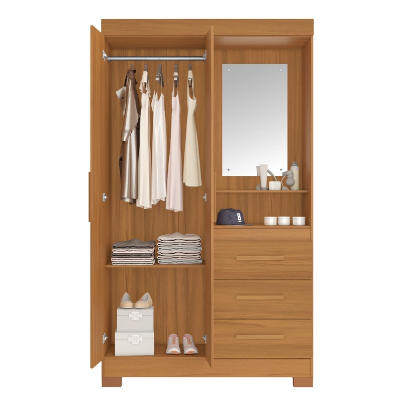 CLOSET 2 PUERTAS 3 CAJONES CON ESPEJO NOAH CAFE - 3