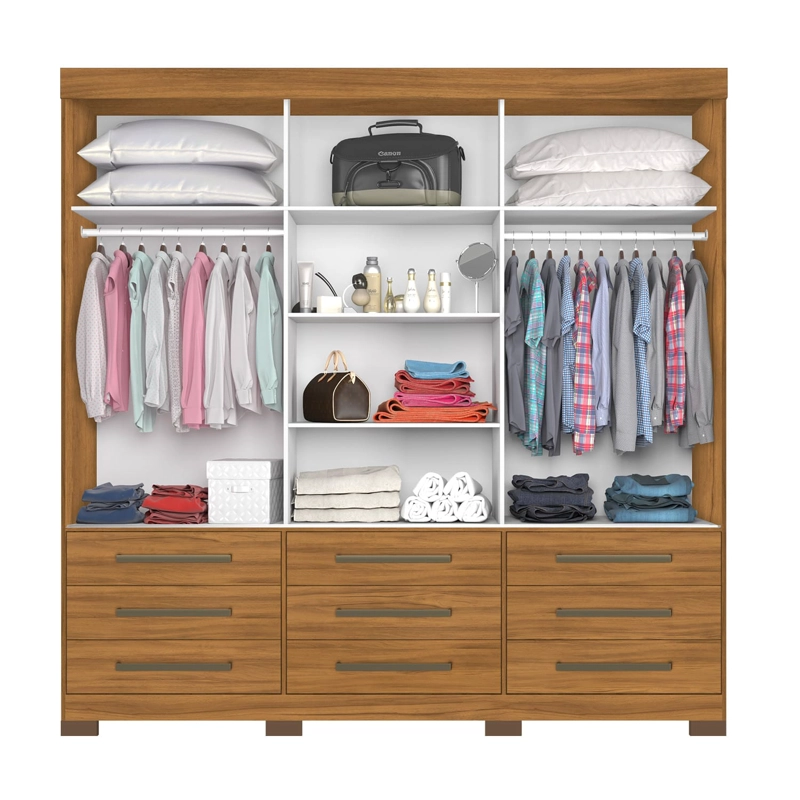 CLOSET 3 PUERTAS 9 CAJONES LONDRES CAFE / OFF WHITE - 3