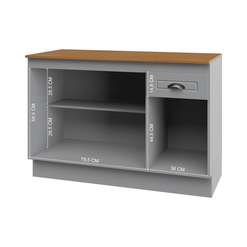 MUEBLE BASE AMERICANA NEO 3P 1C GRIS - 4