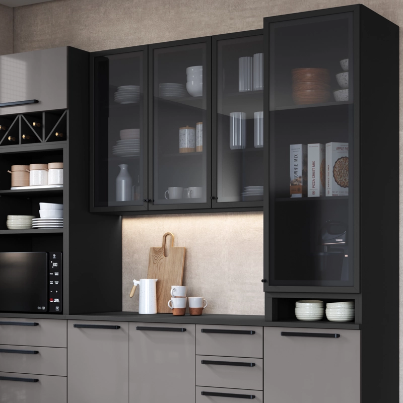 MUEBLE COCINA AE REO TITAN 3 PUERTAS VIDRIO - 1