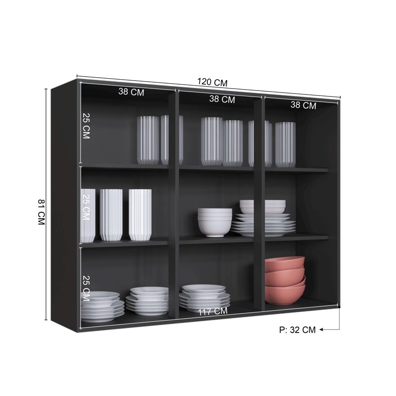 MUEBLE COCINA AE REO TITAN 3 PUERTAS VIDRIO - 5