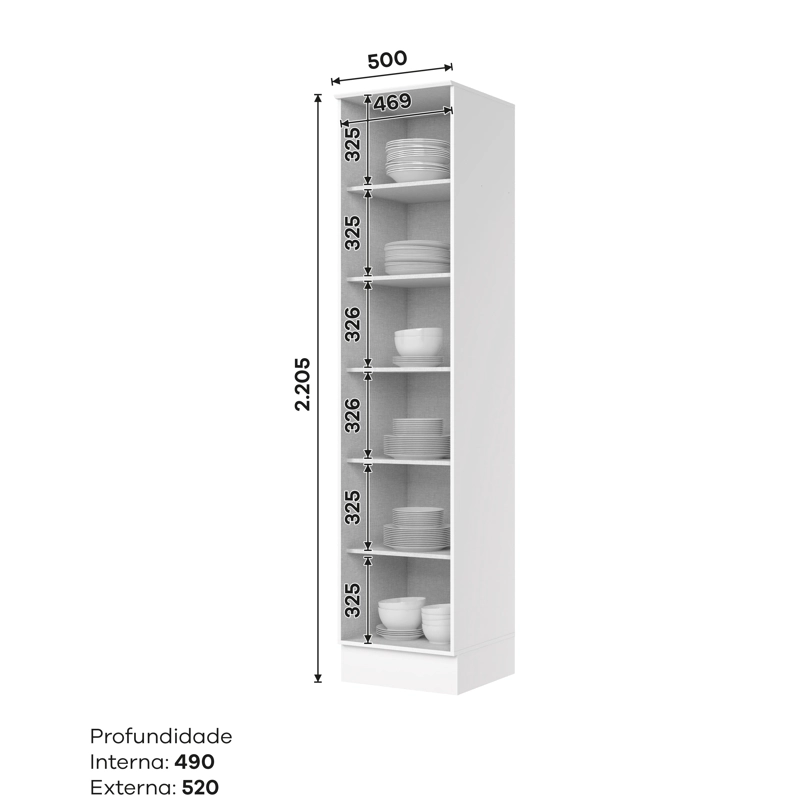 DESPENSA 1 PUERTA 50CM BLANCO - 3