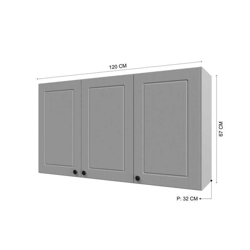 MUEBLE AE REO AMERICANA NEO 3P GRIS - 3
