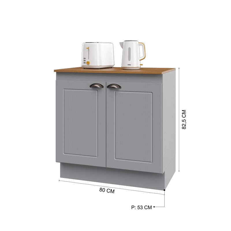 MUEBLE BASE AMERICANA NEO 2P GRIS - 4