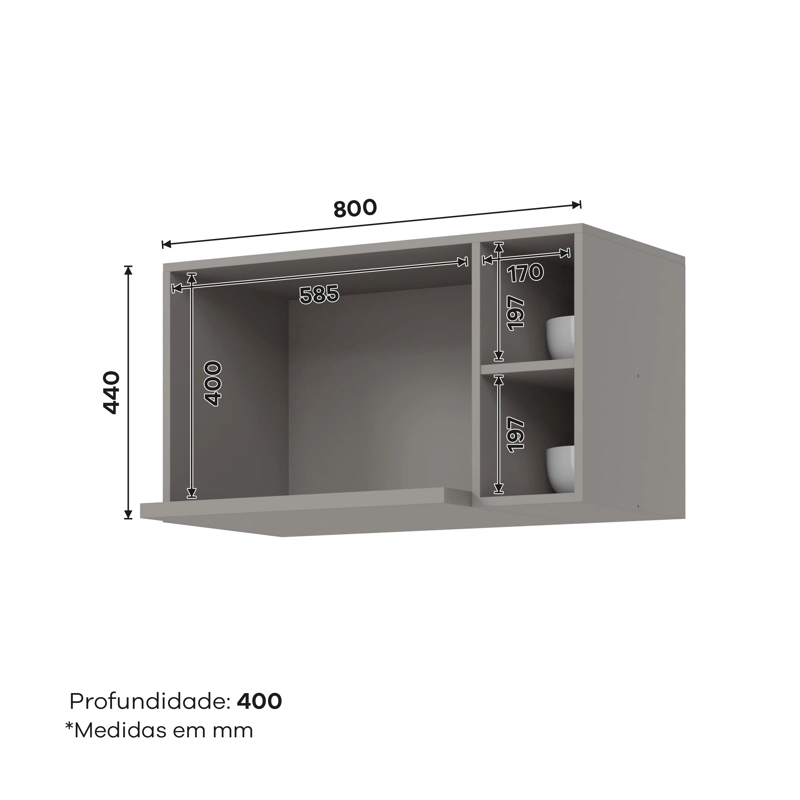 MUEBLE AE REO MICROONDAS GRIS - 2