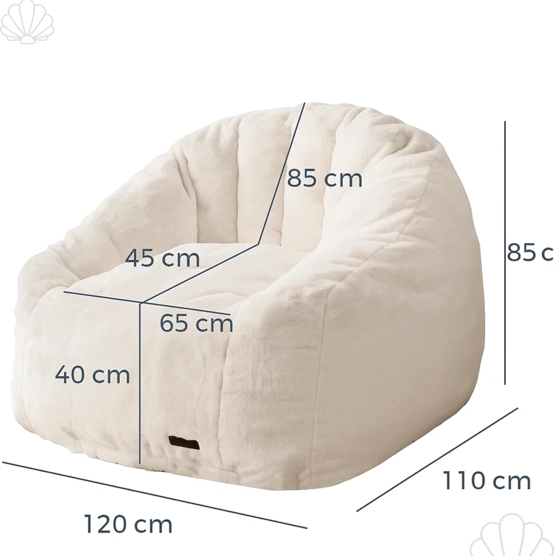SOFA PUFF 84X119CM CON RESPALDO ESPUMA COMODO ACOLCHABLE - 2