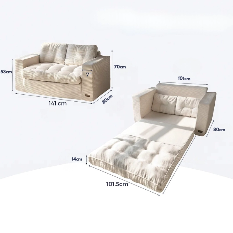 SOFA CAMA 2 EN 1 CONVERTIBLE PLEGABLE ESPUMA DENSA - 2