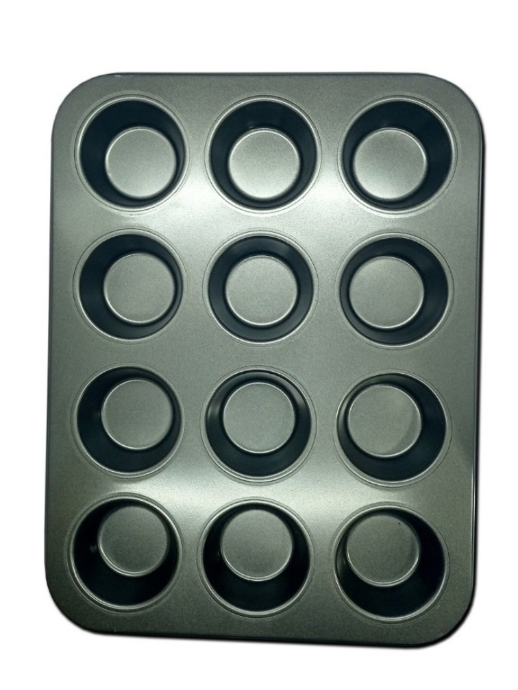 MOLDE 12 MUFFINS CUPCAKES PLACA TEFLÓN PETTISH ONLINE VC COLOR NEGRO - 6
