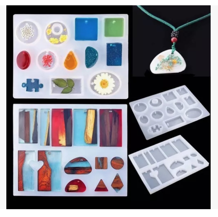 SET 326 MOLDES SILICONA PARA VELAS RESINA JOYERÍA COLLAR - 2