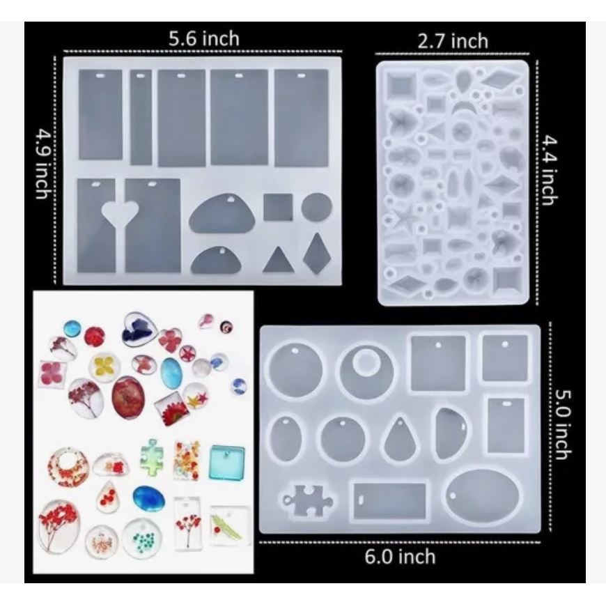 SET 326 MOLDES SILICONA PARA VELAS RESINA JOYERÍA COLLAR - 5