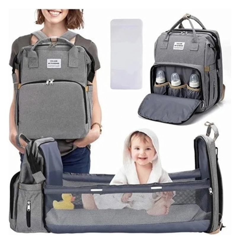 MOCHILA 3 EN 1 PAÑALERA CUNA Y MUDADOR PORTÁTIL PARA BEBÉS - 1