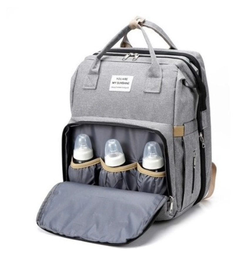 MOCHILA 3 EN 1 PAÑALERA CUNA Y MUDADOR PORTÁTIL PARA BEBÉS - 2