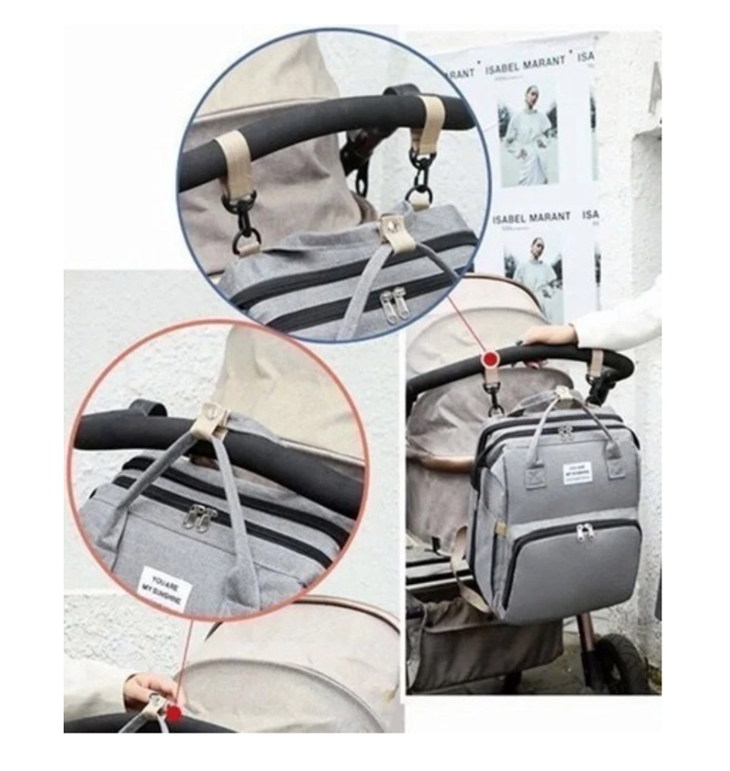 MOCHILA 3 EN 1 PAÑALERA CUNA Y MUDADOR PORTÁTIL PARA BEBÉS - 7