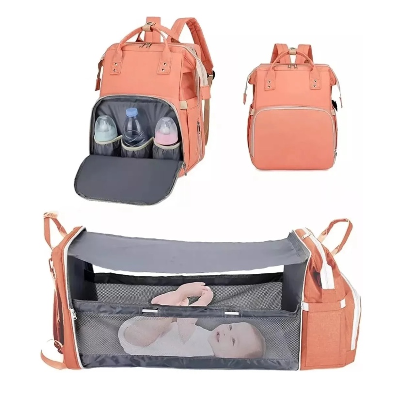 MOCHILA 3 EN 1 PAÑALERA CUNA Y MUDADOR PORTÁTIL PARA BEBÉS - 1