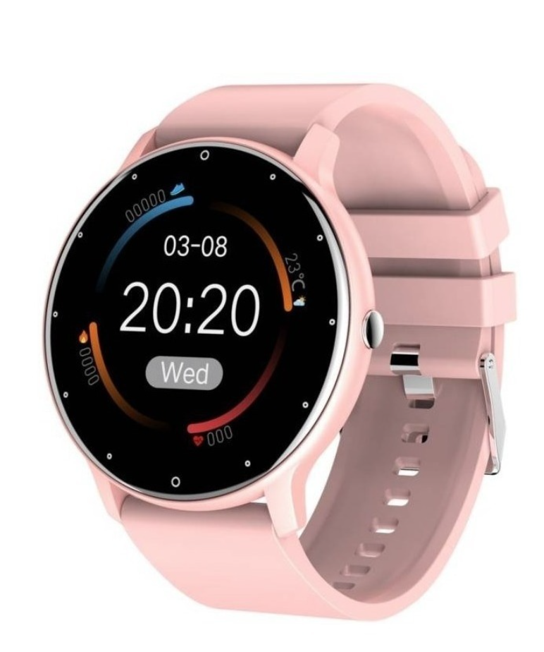 SMARTWATCH GENÉRICA ZL02 CAJA ROSA, MALLA ROSA DE SILICONA - 1