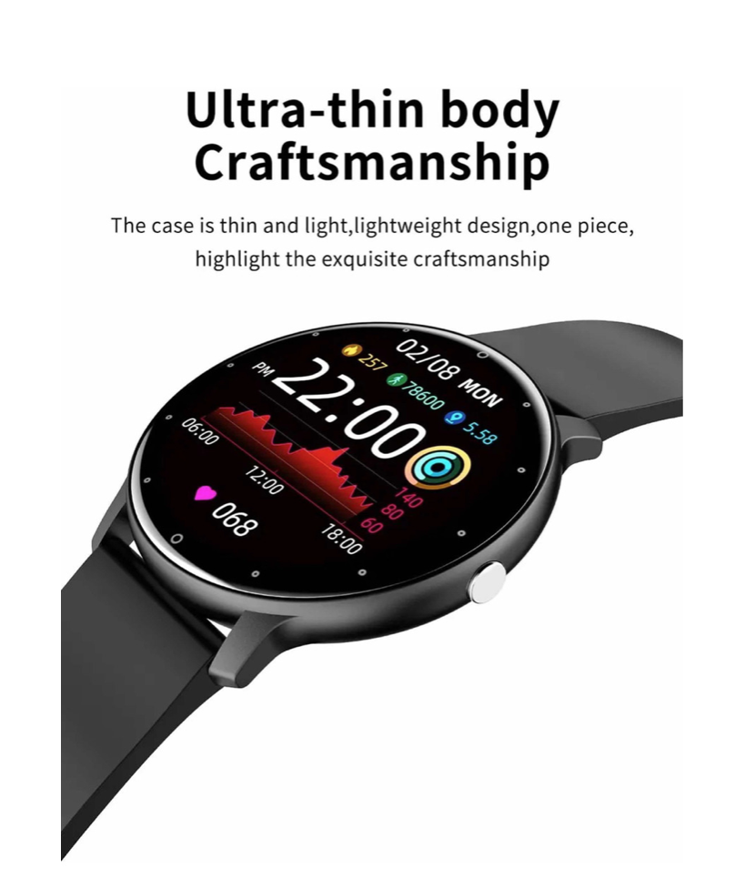 SMARTWATCH GENÉRICA ZL02 CAJA ROSA, MALLA ROSA DE SILICONA - 3