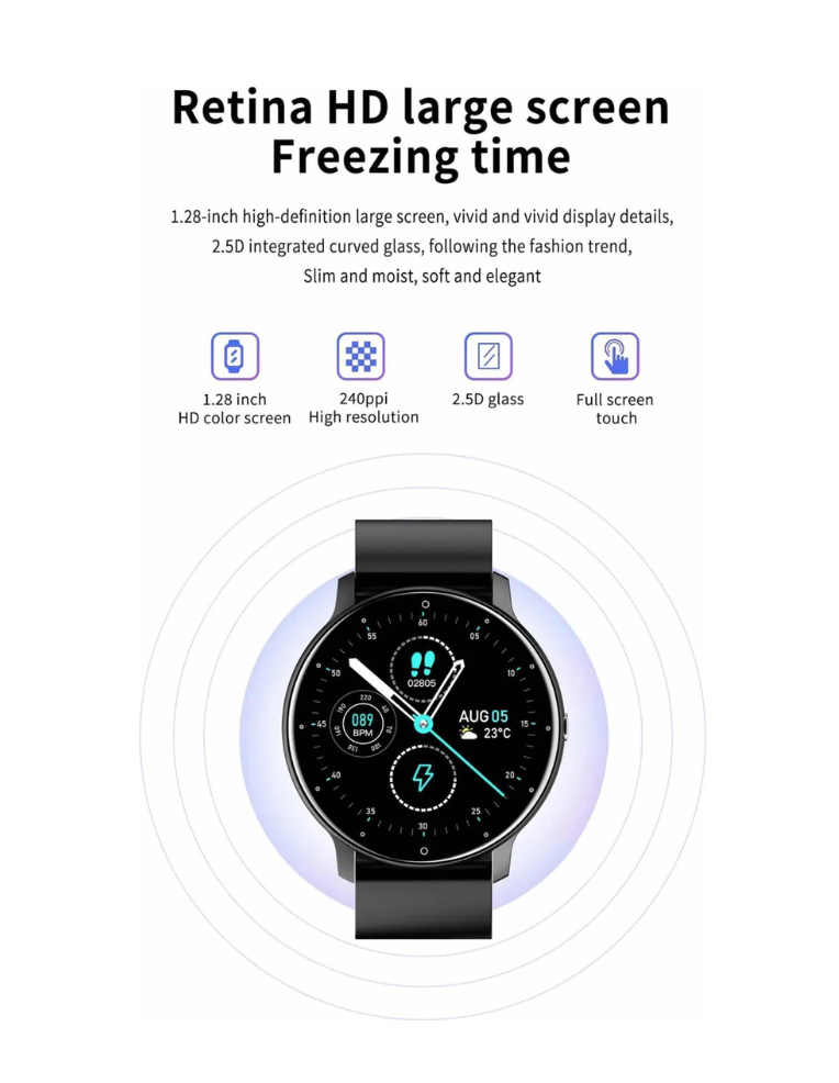 SMARTWATCH GENÉRICA ZL02 CAJA ROSA, MALLA ROSA DE SILICONA - 4