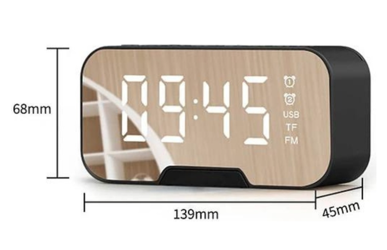 RELOJ DESPERTADOR DIGITAL LED PARLANTE + BLUETOOTH + SD + FM - 2