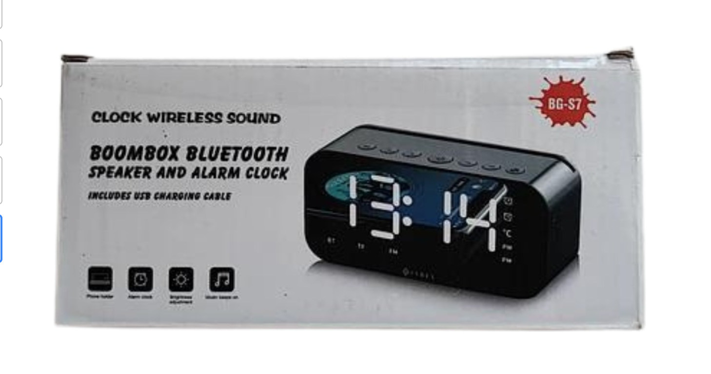 RELOJ DESPERTADOR DIGITAL LED PARLANTE + BLUETOOTH + SD + FM - 6