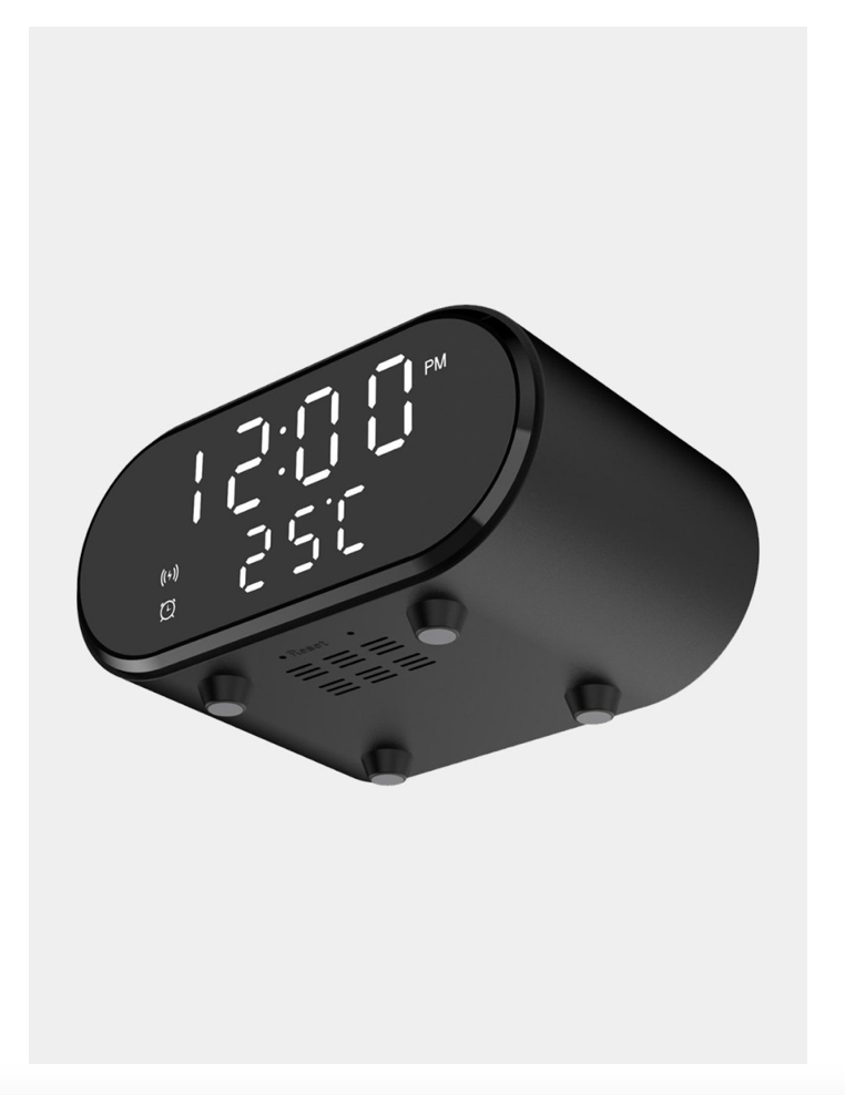 RELOJ DESPERTADOR CARGADOR INALÁMBRICO TERMÓMETRO RAPIDA COLOR NEGRO - 240162 - 3