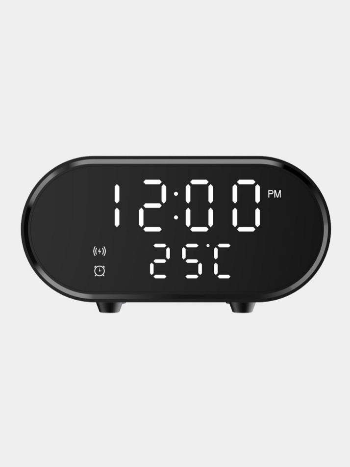 RELOJ DESPERTADOR CARGADOR INALÁMBRICO TERMÓMETRO RAPIDA COLOR NEGRO - 240162 - 5