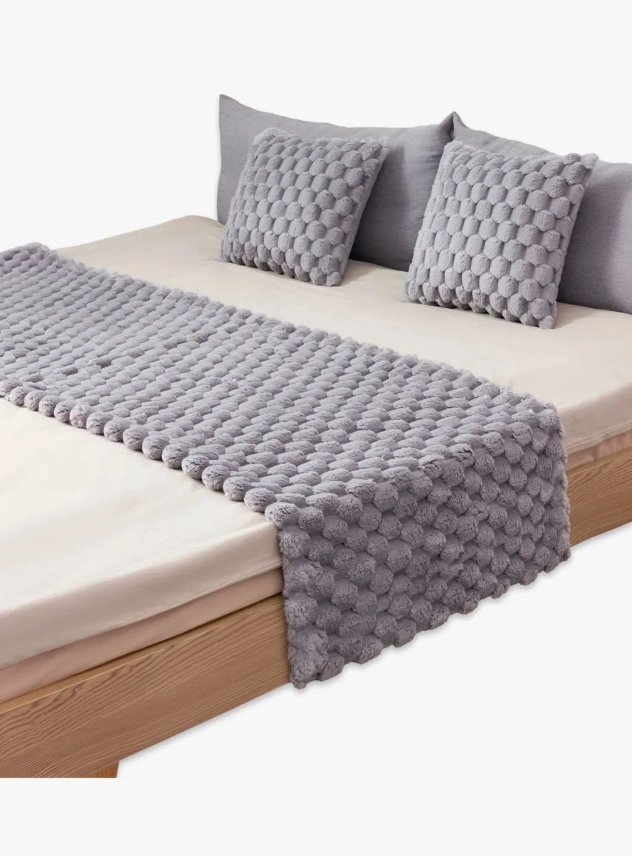 PIECERA MAS 2 FUNDAS CAMA GRUESA COLORES 220 X 60 CM LINO TURQUESA - 2