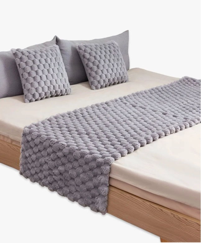 PIECERA MAS 2 FUNDAS CAMA GRUESA COLORES 220 X 60 CM LINO TURQUESA - 3