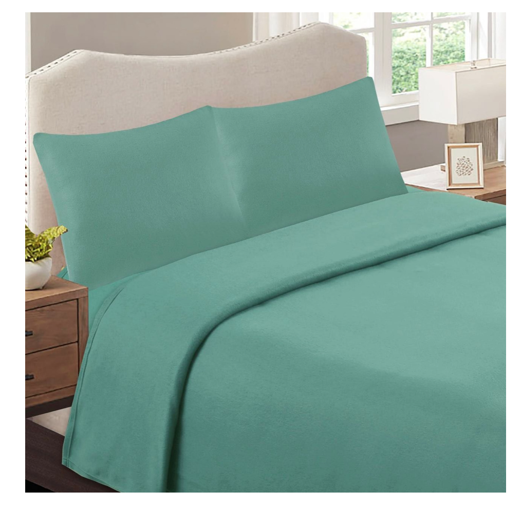 SÁBANAS INVIERNO 1.5 PLAZAS POLAR TURQUESA 3 PIEZAS - 1