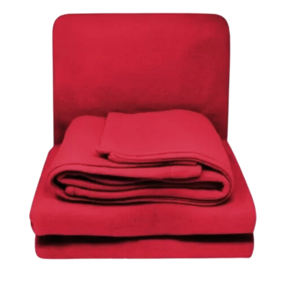 SÁBANAS 2 PLAZAS POLAR ROJO + 2 FUNDAS ALMOHADA - 3