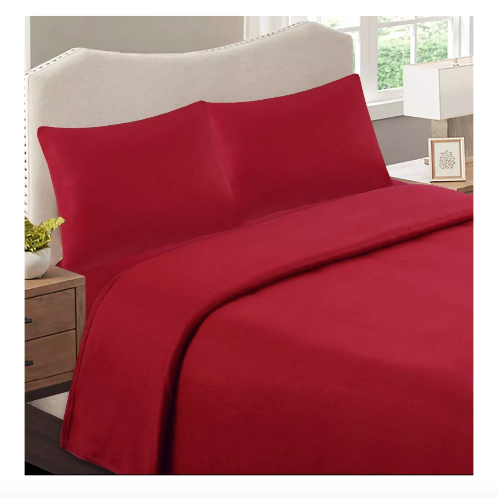 SET SÁBANAS KING POLAR ROJO LISO - 4