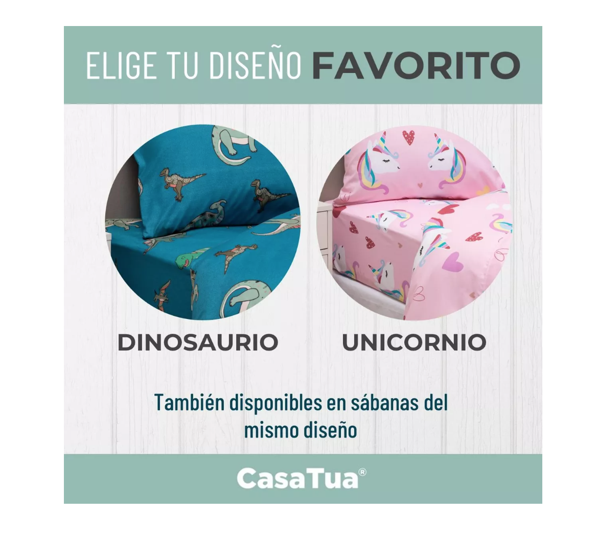 SÁBANAS RIQUI 1.5 PLAZAS MICROFIBRA MULTICOLOR ESTAMPADA NIÑO NIÑA + FUNDA ALMOHADA - 3