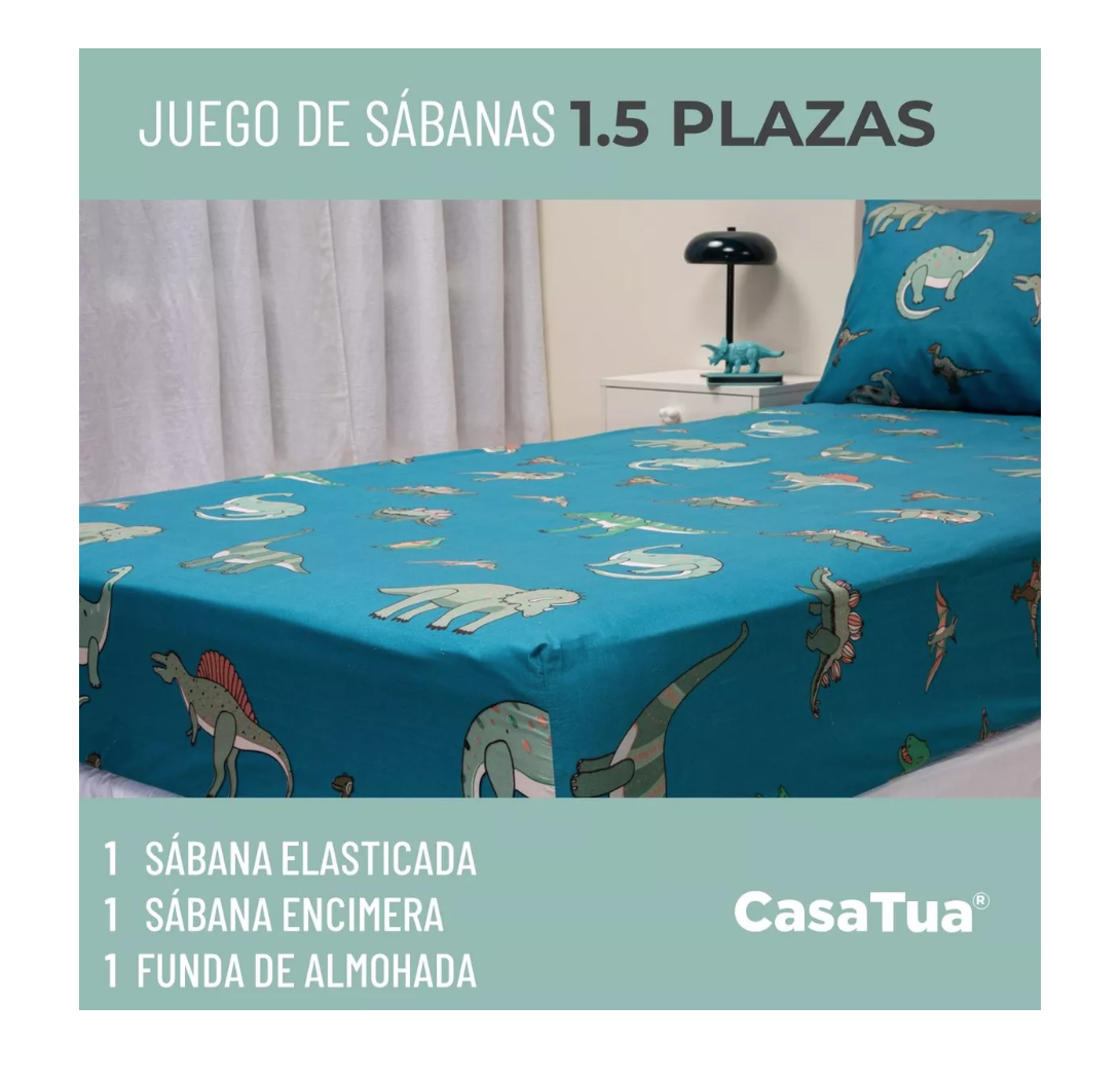 SÁBANAS RIQUI 1.5 PLAZAS MICROFIBRA MULTICOLOR ESTAMPADA NIÑO NIÑA + FUNDA ALMOHADA - 4