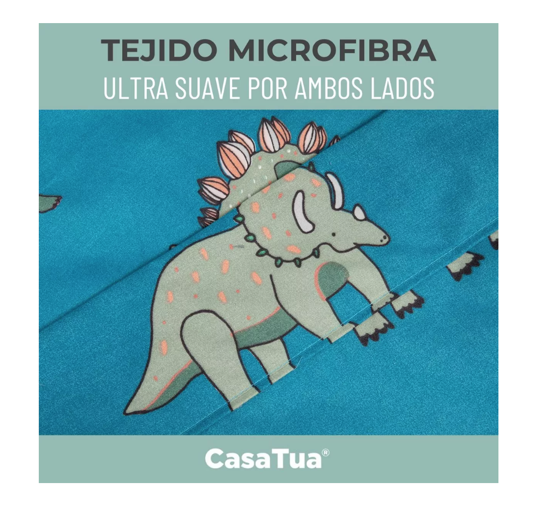 SÁBANAS RIQUI 1.5 PLAZAS MICROFIBRA MULTICOLOR ESTAMPADA NIÑO NIÑA + FUNDA ALMOHADA - 5