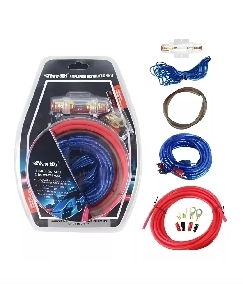 KIT RIQUI CABLES PARA AMPLIFICADOR SUBWOOFER 1500W AUTO / 213004 - 1