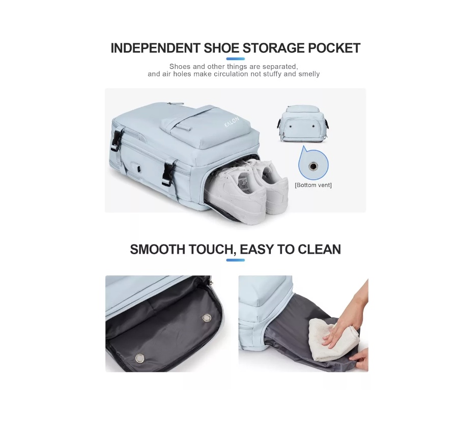 MOCHILA DE SENDERISMO IMPERMEABLE DE VIAJE GRANDE CON INTERF - 4