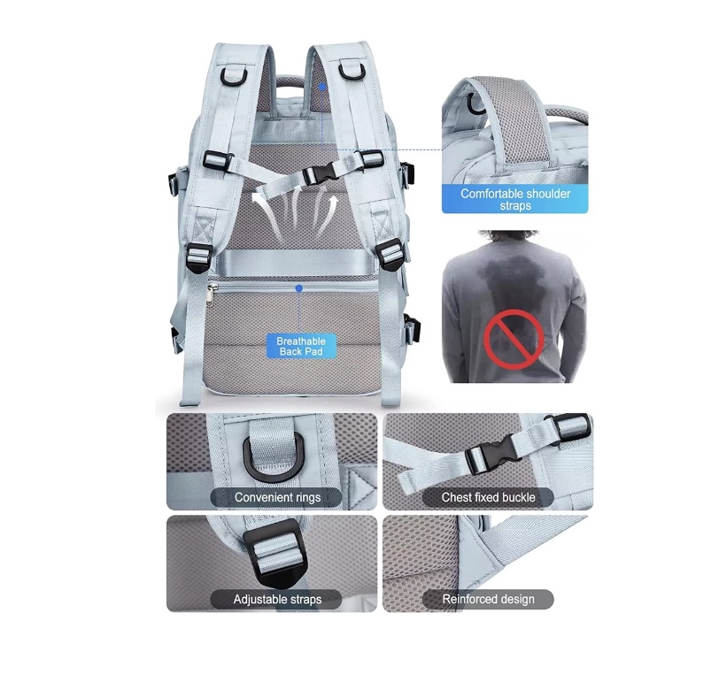 MOCHILA DE SENDERISMO IMPERMEABLE DE VIAJE GRANDE CON INTERF - 5