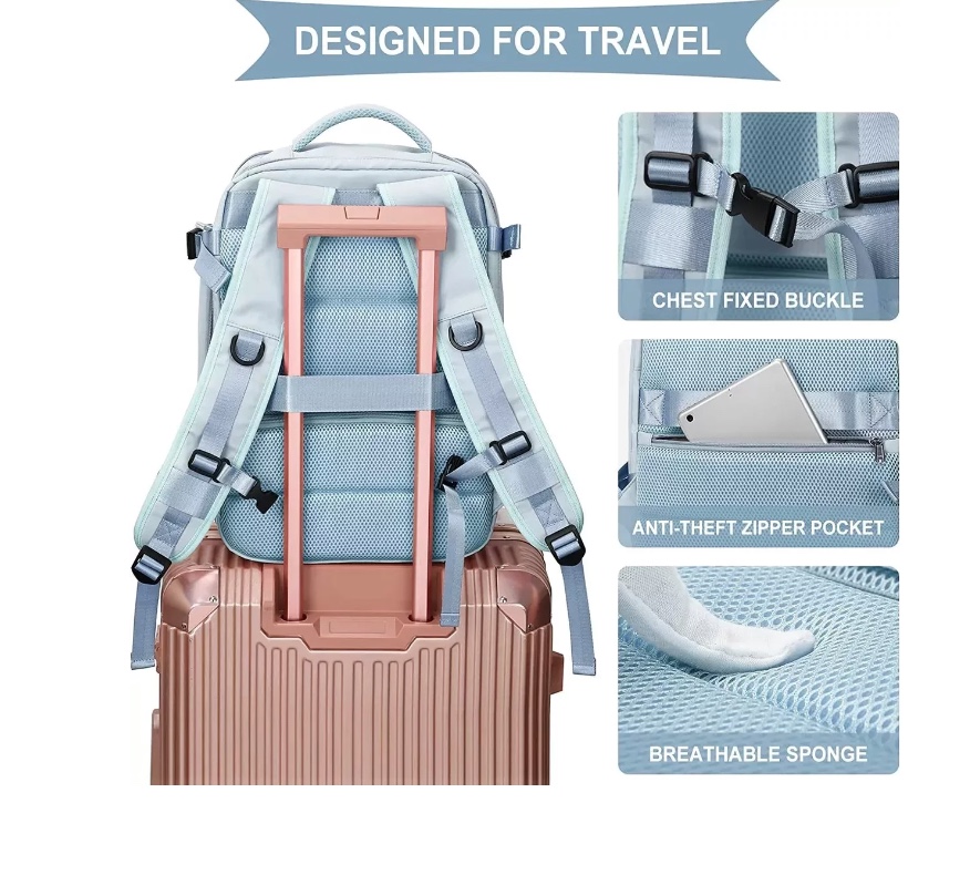 MOCHILA DE SENDERISMO IMPERMEABLE DE VIAJE GRANDE CON INTERF - 6