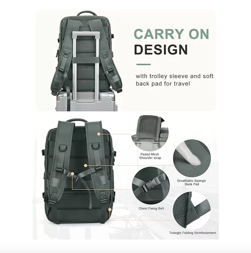MOCHILA DE SENDERISMO IMPERMEABLE DE VIAJE GRANDE CON INTERF - 5