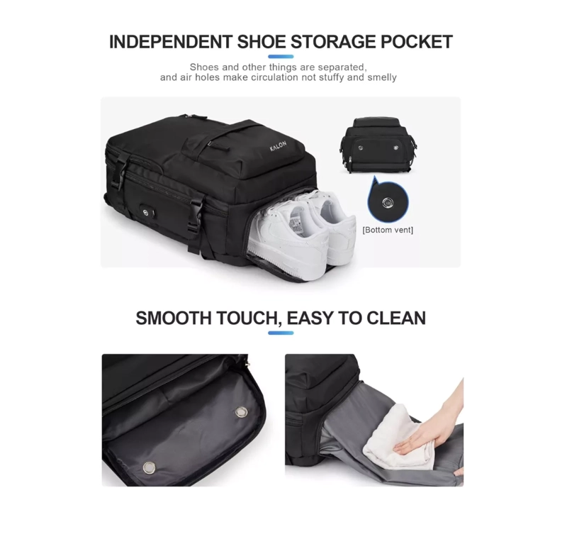 MOCHILA DE SENDERISMO IMPERMEABLE DE VIAJE GRANDE CON INTERF - 3
