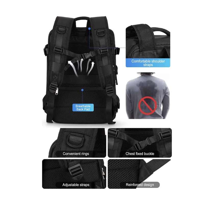 MOCHILA DE SENDERISMO IMPERMEABLE DE VIAJE GRANDE CON INTERF - 5