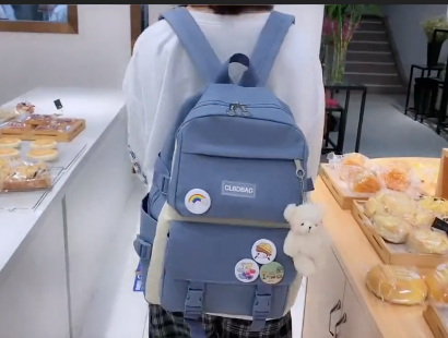 MOCHILA ESCOLAR VIAJE ESTILO COREANO 5 PIEZAS KIT - 2