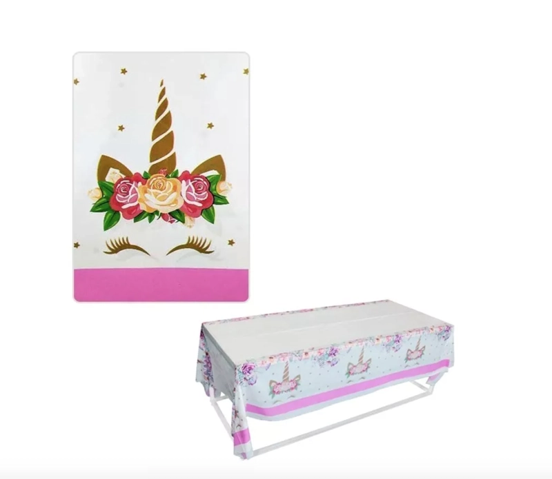 MANTEL PLÁSTICO PARA DECORACIÓN DE MESA MOTIVO (UNICORNIO) - 1