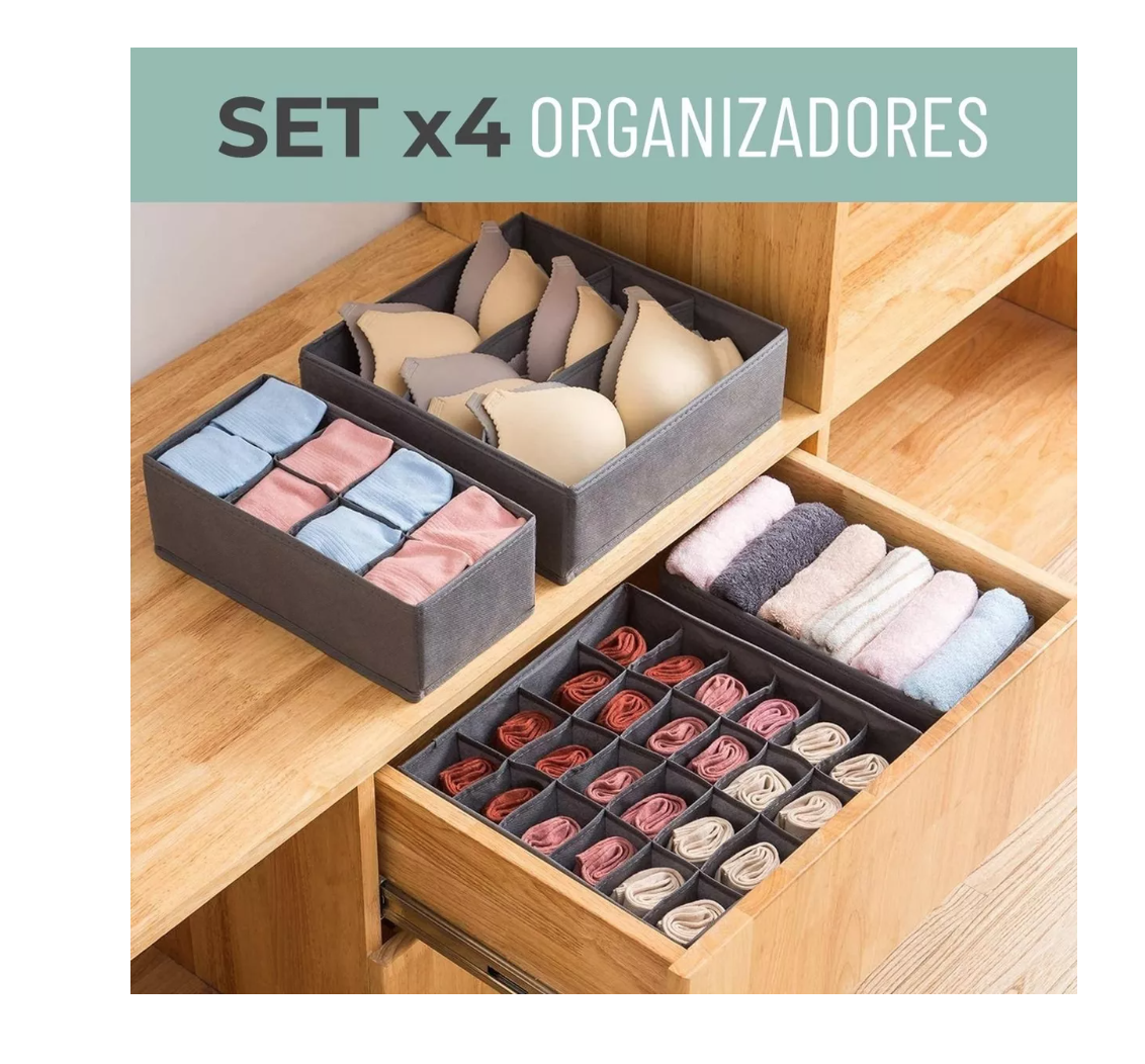 ORGANIZADOR ROPA INTERIOR DIVISOR CAJONES CASATUA SET DE 4 - 2